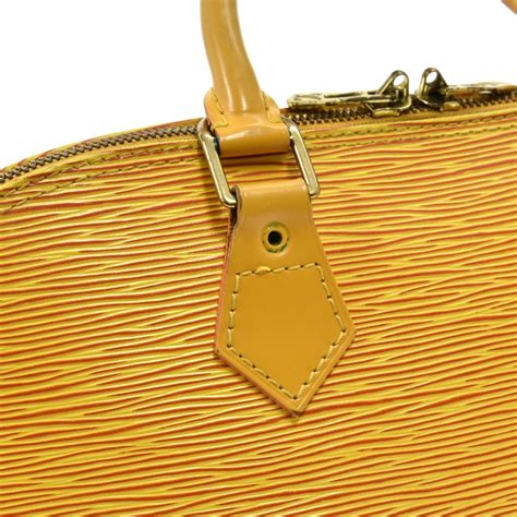 louis vuitton yellow epi leather alma satchel handbag|dying Louis Vuitton epi leather.